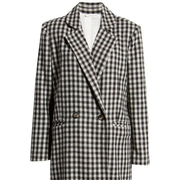 NWT BeachLunchLounge Tyler Plaid Wool Blend Coat Black White Checkered XL/TG🖤🤍 - Picture 3 of 11